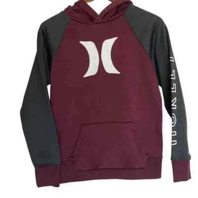 Толстовка с капюшоном для мальчиков Hurley большая толстовка темно-бордовая черная - Изображение 1 из 4