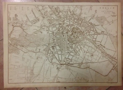 BERLIN GERMANY 1863 by T. ETTLING LARGE ANTIQUE ENGRAVED CITY MAP XIXe CENTURY - Image 1 of 4