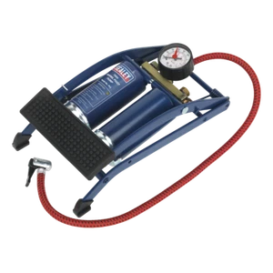 Sealey Foot Pump Twin Barrel Dial Type Pressure Gauge With Rotating Bezel FP2 - Picture 1 of 9