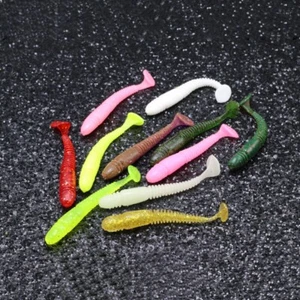 10/20 Stück Angeln Soft Swimbait 2''/2,9'' Paddelschwanz Shad Body Crappie Barsch - Bild 1 von 16