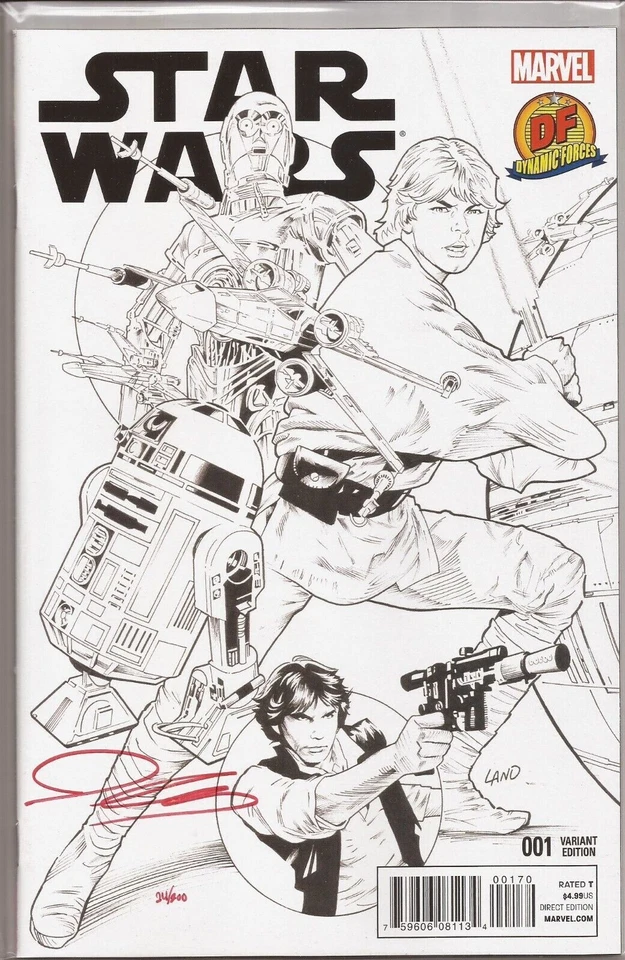 Star Wars #1 Dynamic Forces Exclusive Greg Land Variant (Marvel Comics March 2015)