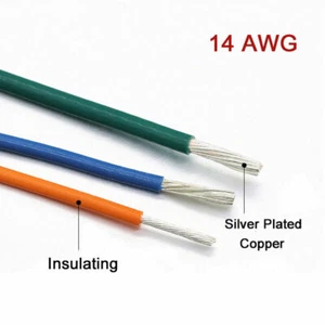 14AWG Silver Plated Copper Cable 2.0mm² PTFE Flexible Stranded Wire For Family - Picture 1 of 3