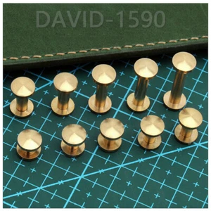 Belt Screws Leather Craft Chicago Nail Brass Solid Rivets Stud Head for Wallet - Imagen 1 de 6