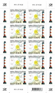 Hoja de estampillas de ESTONIA 2022 - Narva - Faro Joesuu / 813-27.10.22 - Imagen 1 de 1