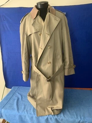 Brooks Brothers Trench Coat Overcoat Wool Lined Belted Double Breasted Beige XL - Image 1 of 4