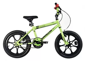 XN Dragon Slayer 16" BMX Niños Bicicleta MAG Rueda Ciclismo con 2 clavijas de acrobacias Verde Negro - Imagen 1 de 1