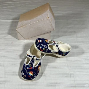 VTG 60s 70s Mary Janes Toddler Size 5 Shoes AOP Child ABC Fruit Animals NEW K1 - Picture 1 of 10