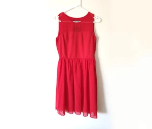 Red Chiffon Dress Size S NEW - Picture 1 of 3