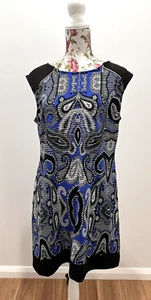 ILE New York women's blue dress designer sleeveless shift stretch Size 12 - Picture 1 of 11