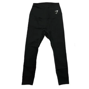 Gymshark Ladies Cropped Leggings Black 7/8 High Waist Gym Training Slim Fit New - Picture 1 of 6