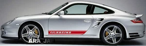 2 - Racing Stripe Decal Sport Skirt Sticker decals logo RED - Picture 1 of 2