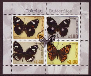 HOJA EN MINIATURA DE MARIPOSAS TOKELAU DE NUEVA ZELAND 2013 FINA USADA - Imagen 1 de 1