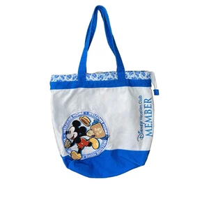 Disney Parks Vacation Club Blue Mickey Mouse Canvas Travel Basic Beach Tote Bag - Picture 1 of 17