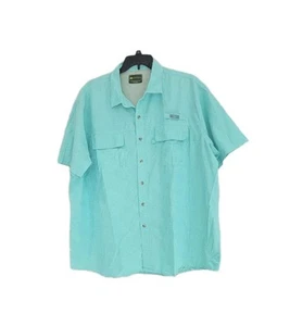 Neu G.H. Bass And Co Explorer aquamarin belüftetes kurzärmliges geknöpftes Herrenhemd 3XL - Bild 1 von 9