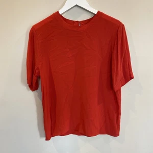 Christie & Jill Top 100% Silk Red Vintage Medium - Picture 1 of 5