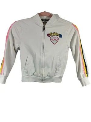 Moletom Liu Jo feminino com zíper tamanho 8 feito na Itália manga de lantejoulas bordada - Imagem 1 de 4