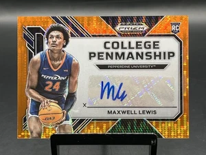 2023 Draft Picks Maxwell Lewi College Penmanship Orange Pulsar /49 Auto RC - Picture 1 of 2