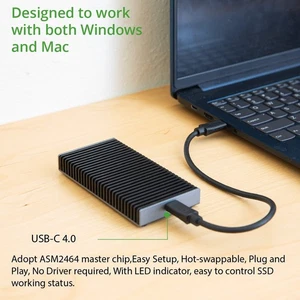40Gbps PCIe NVMe SSD Enclosure USB4 External Hard Drive Enclosure - Picture 1 of 7