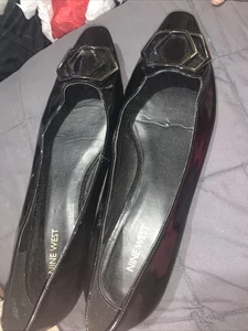 Nine West Womens Black Ballet Flats Shoes sz 12 Ret $90 - Picture 1 of 8