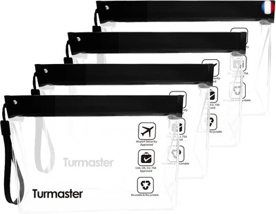 Turmaster 4 packs de trousse de toilette transparente approuvée par l'aéroport,  - Photo 1/4