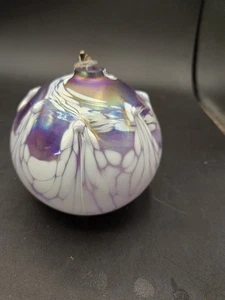 Vintage MT. Lampada olio iridescente cenere vulcanica ST Helen's viola/bianco - Foto 1 di 5