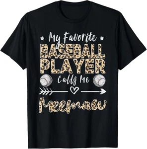 My Favorite Baseball Player Calls Me Meemaw Baseball Grandma T-Shirt Hoodie - Picture 1 of 10