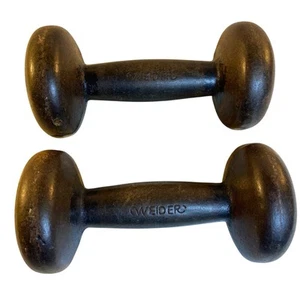 Weider 5 Pound Bun Head Dumbbell Hand Weights Set of 2 Vintage - Picture 1 of 4