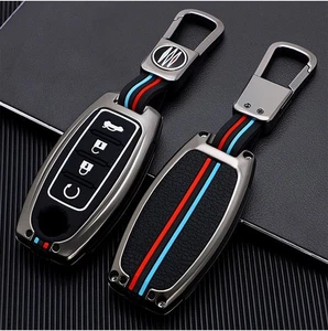 Metal Key Cover Fob Case Key Chain For Nissan Qashqai Rogue Sport X-Trail - Picture 1 of 9