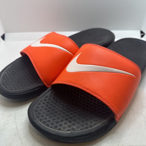 Nike Benassi Swoosh Slide Arancione Bianco Slides 312618 818 Uomo Taglia 11