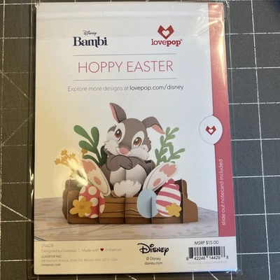 Disney Bambi Love pop Hoppy Easter 3D Pop Up Card - Image 1 of 4