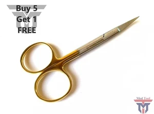 Premium GERMAN TC Iris Scissors 4.5" Curved Surgical Dental Instruments - Picture 1 of 5
