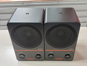 Fostex 6301NE Powered Active Monitor Speaker Pair Set Tested Used Japan - Picture 1 of 5