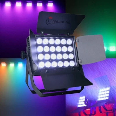 IP65 outdoor flood light 24x18W RGBWA UV 6in1 LED city color W/cables+barndoor - Image 1 of 4