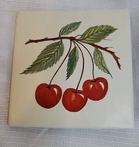 Vintage Summitville Wall Tile Cherries 4x4" - Picture 1 of 3