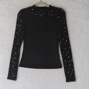 SHEIN Womens Star Dark Academia Whimsigoth Long Sleeve Shirt Size S - Picture 1 of 8