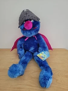 Super Grover Plush Helmet and Cape Sesame Street Plush By ApplauseNWT - Picture 1 of 4