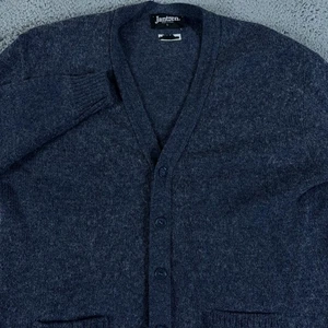 VINTAGE Jantzen Pullover Herren große blaue Knopf Strickjacke Opa Wolle Grunge USA - Bild 1 von 7