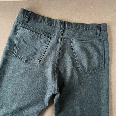 70s Vtg USA Levi's Black Gold Tab Flare Pants 38x30 Mens Bootcut Blue Polyester - Image 1 of 4