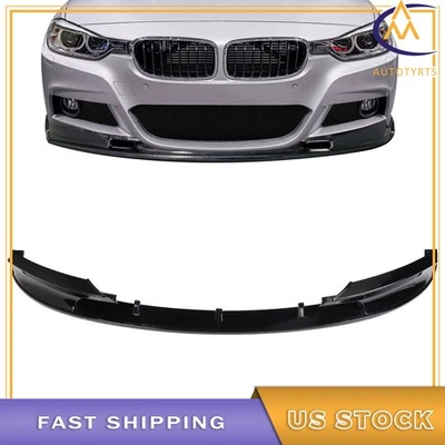 For BMW 3 Series F30 328i 335i M Sport 2012-2018 Black Front Bumper Spoiler Lip Foto 1 de 4