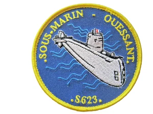 ECUSSON MARINE NATIONALE SOUS MARIN SNLE / SNA OUESSANT SCRATCH AU DOS 90MM - Imagen 1 de 1