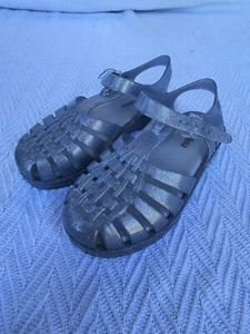 Mini Melissa Mel Possession Sandals in Clear Glitter/Silver Size 11 girls - Picture 1 of 7