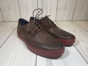 Cole Haan Bergen Wingtip Oxford Sneakers Shoes C11684 Brown/Red Men’s 11.5
