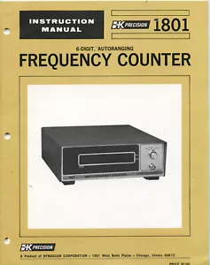MANUAL for B&K Model 1801 Frequency Counter FULL ORIGINAL MANUAL - New Condition - Picture 1 of 5