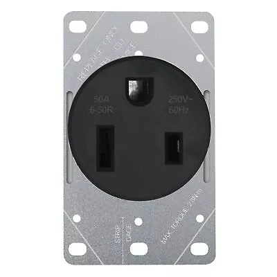 NEMA 6-50R Receptacle Outlet 50 Amp Flush Mounting，3 Wire 125/250V，Micmi Black