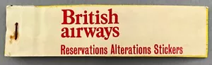 BRITISH AIRWAYS AIRLINE TICKET RESERVATIONS ALTERATIONS STICKERS BA NEGUS ERA - Picture 1 of 5