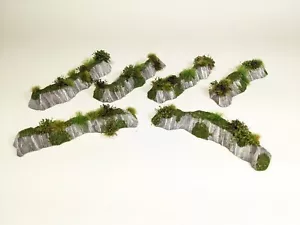4 pc GRASS & GRANITE- ROCKY BARRIERS Terrain Set 15mm 28mm RPG D&D FOW LOTR #347 - Picture 1 of 17