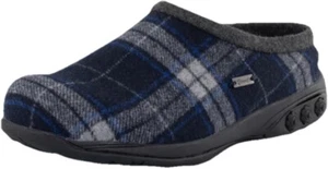 Therafit Stefani Indoor Outdoor WoolClog Slipper Navy Plaid Women’s Size 10.5/11 - Picture 1 of 10