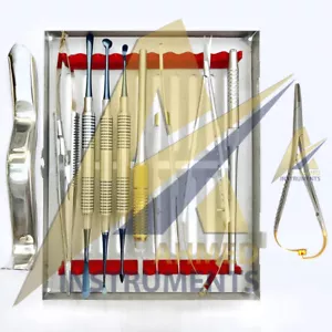KIT DE MICRO CIRUGÍA ORAL IMPLANTE DENTAL 10 PIEZAS CON CASETE - Imagen 1 de 2