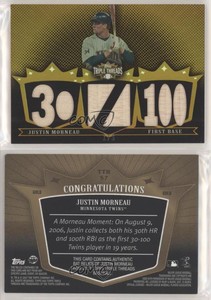 2007 Topps Triple Threads Relics Gold /9 Justin Morneau #TTR57