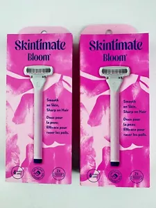2x Skintimate Bloom Women's Razor - 2 Handle & 4 Cartridges - New Sealed - Picture 1 of 6